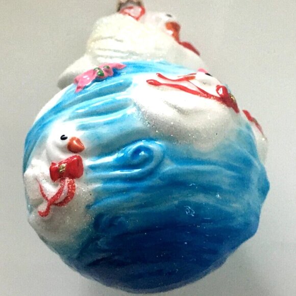✨NEW! Authentic Christopher Radko EARTH GLOBE SWAN LAKE Handmade Glass Ornament✨ - Picture 5 of 10